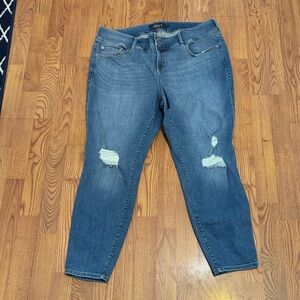 Torrid Blue Distressed Skinny Jeans